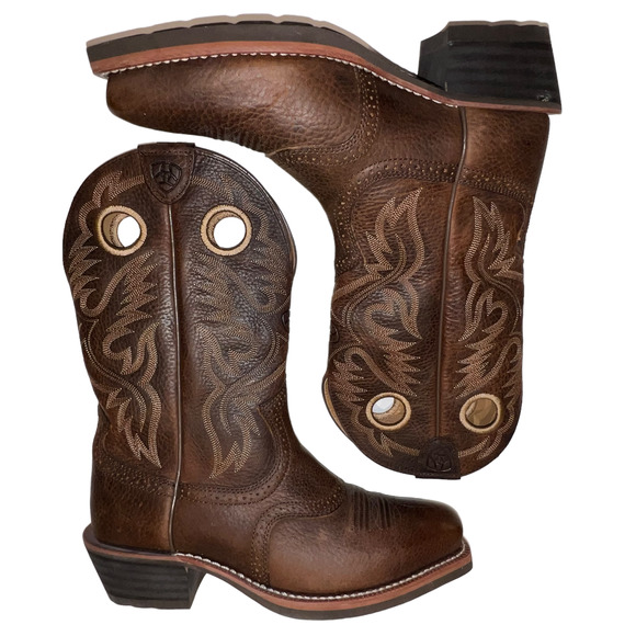 Ariat Other - Ariat Heritage Roughstock Western Boot Brown Oiled Rowdy Mens 7.5 EE Wide